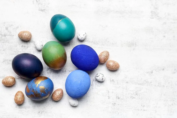 Diverse Uova Pasqua Sfondo Chiaro — Foto Stock
