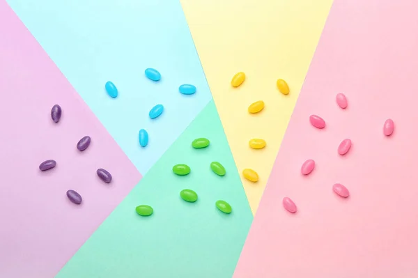 Different Jelly Beans Color Background — Stock Photo, Image