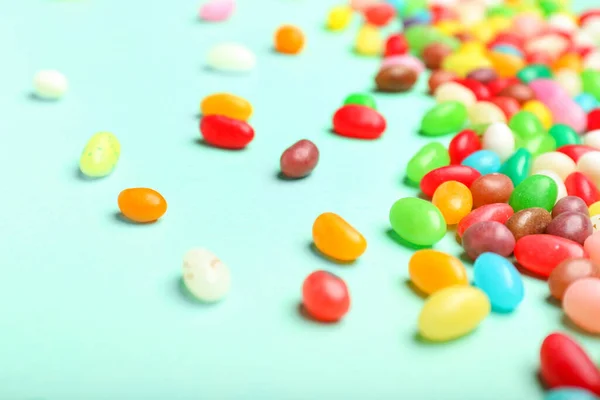 Different Jelly Beans Color Background Closeup — Stock Photo, Image