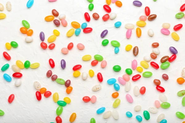 Différentes Gelées Haricots Sur Fond Blanc — Photo