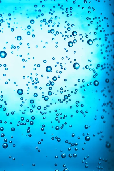 Clear Water Bubbles Blue Background Closeup — Stock Photo, Image