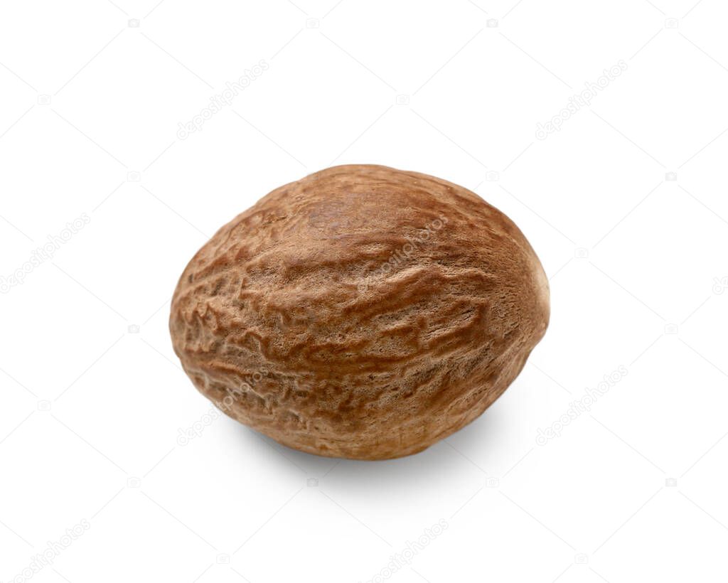 Tasty nutmeg isolated on white