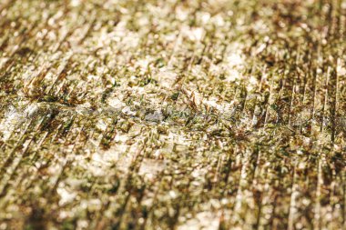 Yeşil kumaş dokusu, yakın plan.