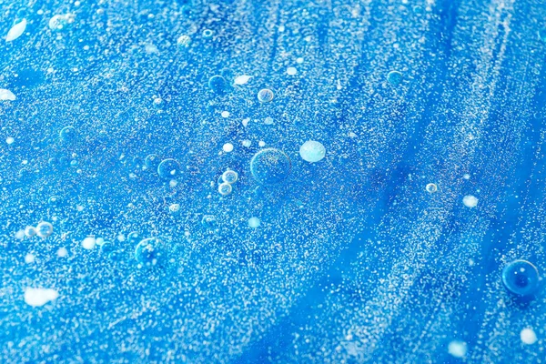 Pevné Vodní Bubliny Modrém Pozadí — Stock fotografie