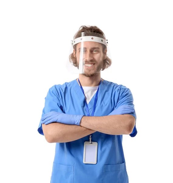 Male Doctor Isolated White — Stock Photo, Image