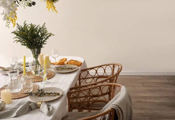 Stylish Table Setting Dining Room — Stock Photo, Image