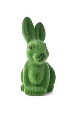 Beyaz arkaplanda Yeşil Paskalya tavşanı