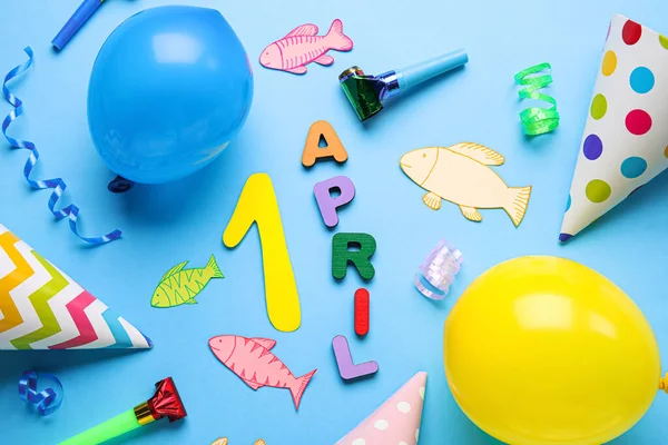 2015 Composition April Fools Day Party Decor Color Background — 스톡 사진