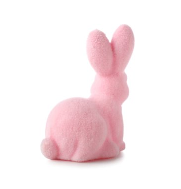 Beyaz arkaplanda Pembe Paskalya tavşanı