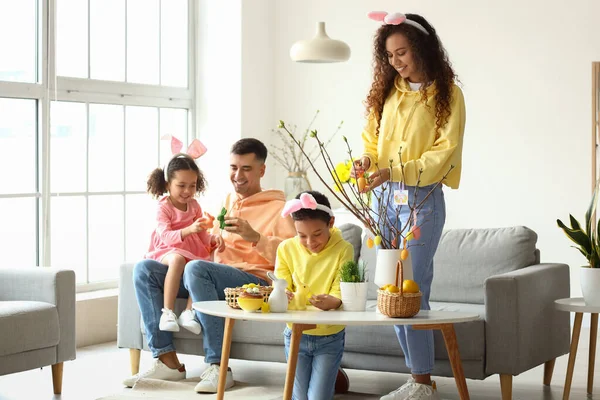 Bonne Famille Passer Temps Ensemble Maison Jour Pâques — Photo