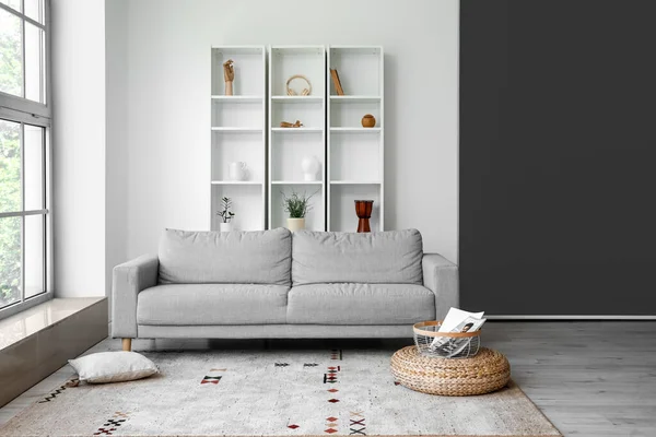 Interior Modern Room Shelf Unit Sofa — Stock Photo, Image