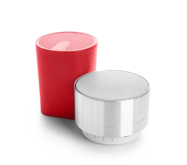 Modern Wireless Portable Speakers White Background — Stock Photo, Image