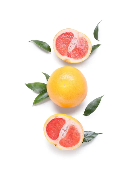 Delicious Grapefruits White Background — Stock Photo, Image