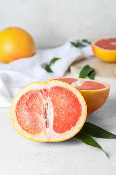 Tasty Cut Grapefruit Light Background — Stock Photo, Image