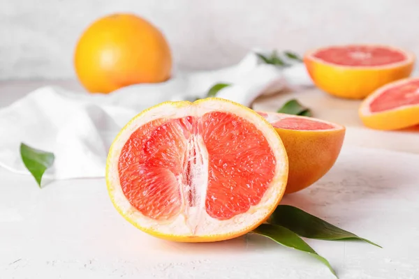 Tasty Cut Grapefruit Light Background — Stock Photo, Image