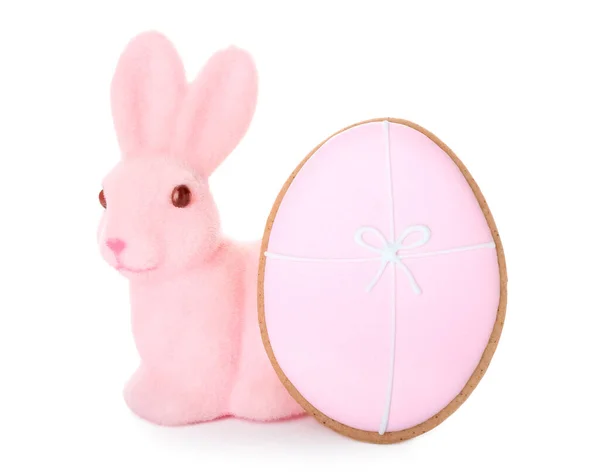 Easter Cookie Shape Egg Rabbit Light Background — Stock Photo, Image