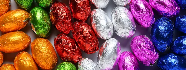 Chutné Čokoládové Velikonoční Vejce Jako Pozadí — Stock fotografie