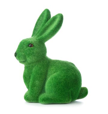 Beyaz arkaplanda Yeşil Paskalya tavşanı