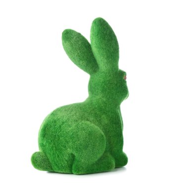 Beyaz arkaplanda Yeşil Paskalya tavşanı