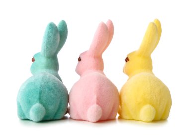 Beyaz arka planda güzel Paskalya tavşanları