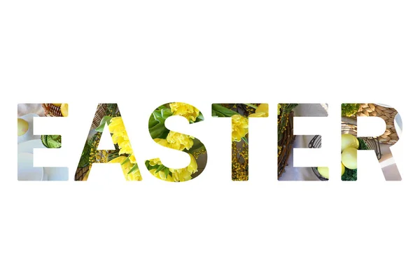 Palavra Easter Fundo Branco — Fotografia de Stock