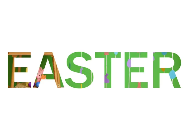 Word Easter Fehér Háttér — Stock Fotó