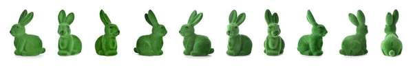 Conejo Pascua Verde Sobre Fondo Blanco — Foto de Stock