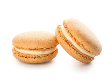 Beyaz arka plan üzerinde izole tatlı Macaroons