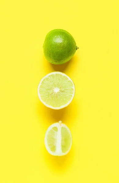 Composição Com Frutos Bergamota Fundo Amarelo — Fotografia de Stock