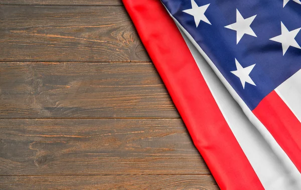 Usa Flag Wooden Background Space Text — Stock Photo, Image