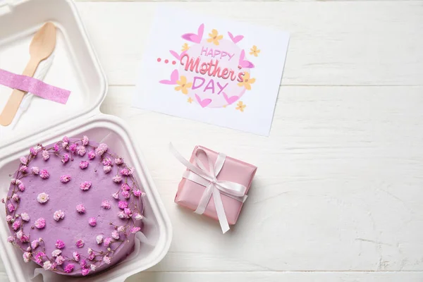 Plastic Lunch Box Tasty Bento Cake Greeting Card Gift Light — Stock Photo, Image