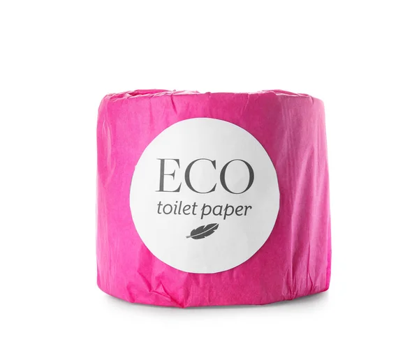 Rouleau Papier Toilette Sur Fond Blanc — Photo