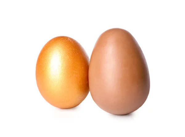 Deliciosos Huevos Pascua Chocolate Sobre Fondo Blanco —  Fotos de Stock