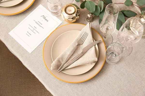 Stylish Table Setting Wedding — Stock Photo, Image