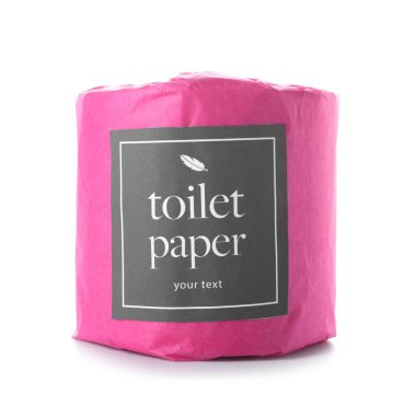 Beyaz arka plan üzerinde rulo tuvalet kağıdı