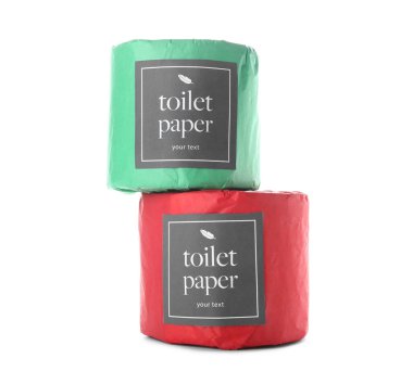 Tuvalet kağıdı beyaz arkaplanda yuvarlanır