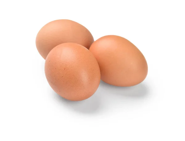 Bruine Eieren Witte Achtergrond — Stockfoto