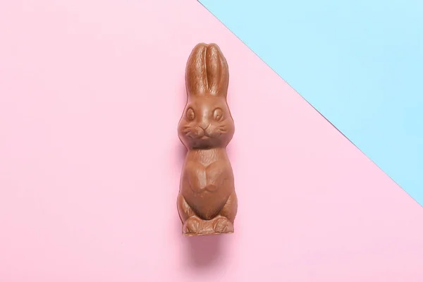 Chocolate Easter Bunny Color Background — Stock Photo, Image