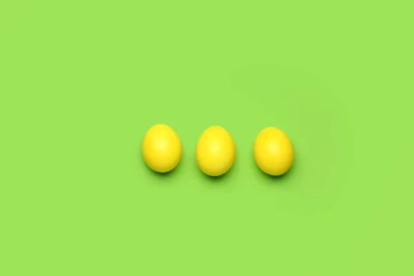 Colorful Easter Eggs Green Background — Stock Photo, Image