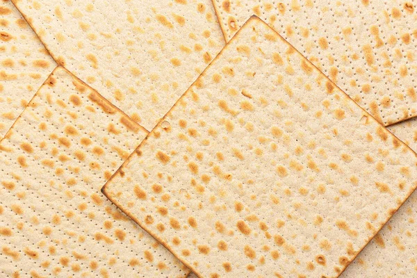 Traditional Jewish Flatbread Matza Passover Background Closeup — Stock Photo, Image