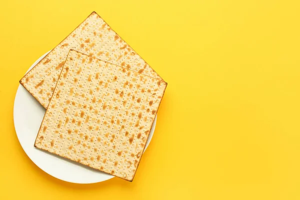 Сторінка Єврейською Картоплею Пасхи Жовтому Тлі — стокове фото