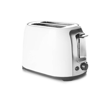 Beyaz arkaplanda yeni modern tost makinesi