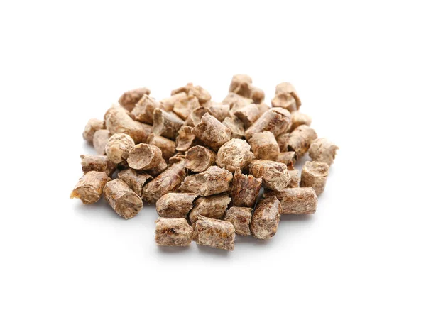 Pile Wood Pellets White Background — Stock Photo, Image