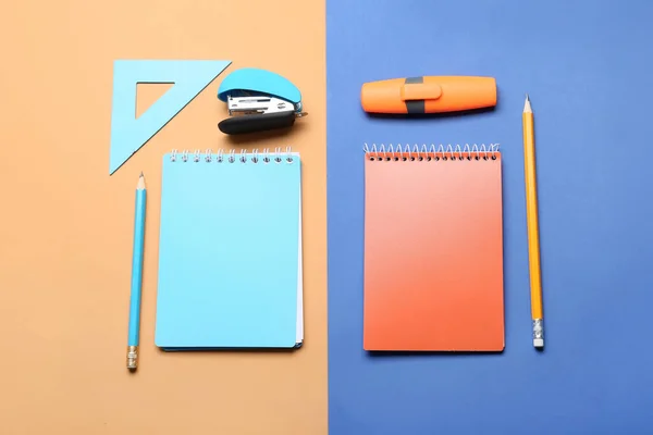 Set Different Stationery Color Background — Stock Photo, Image