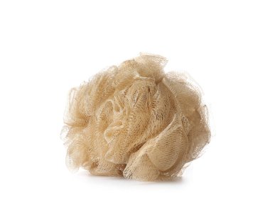 Beyaz arka planda yumuşak banyo süngeri