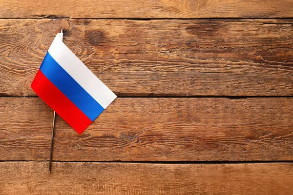 Ahşap Arka Planda Rusya Bayrağı — Stok fotoğraf