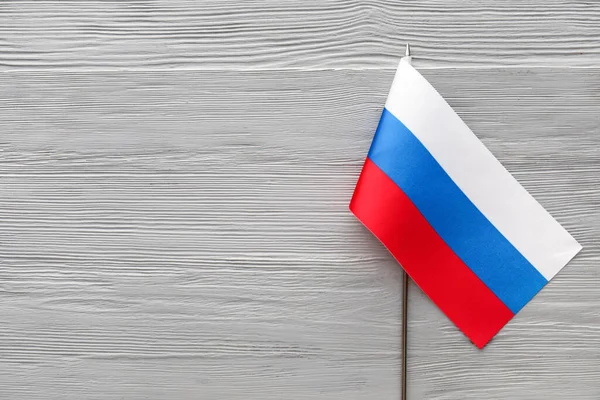 Російський Прапор Сірому Дерев Яному Тлі — стокове фото