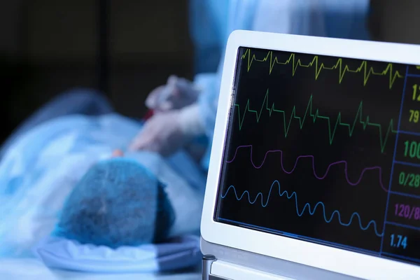 Modern Heart Rate Monitor Operating Room — Stock Photo, Image