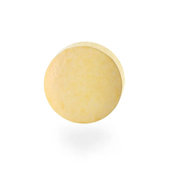 白い背景の黄色い丸薬 — ストック写真