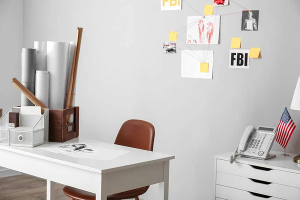 Interior of modern office of FBI agents